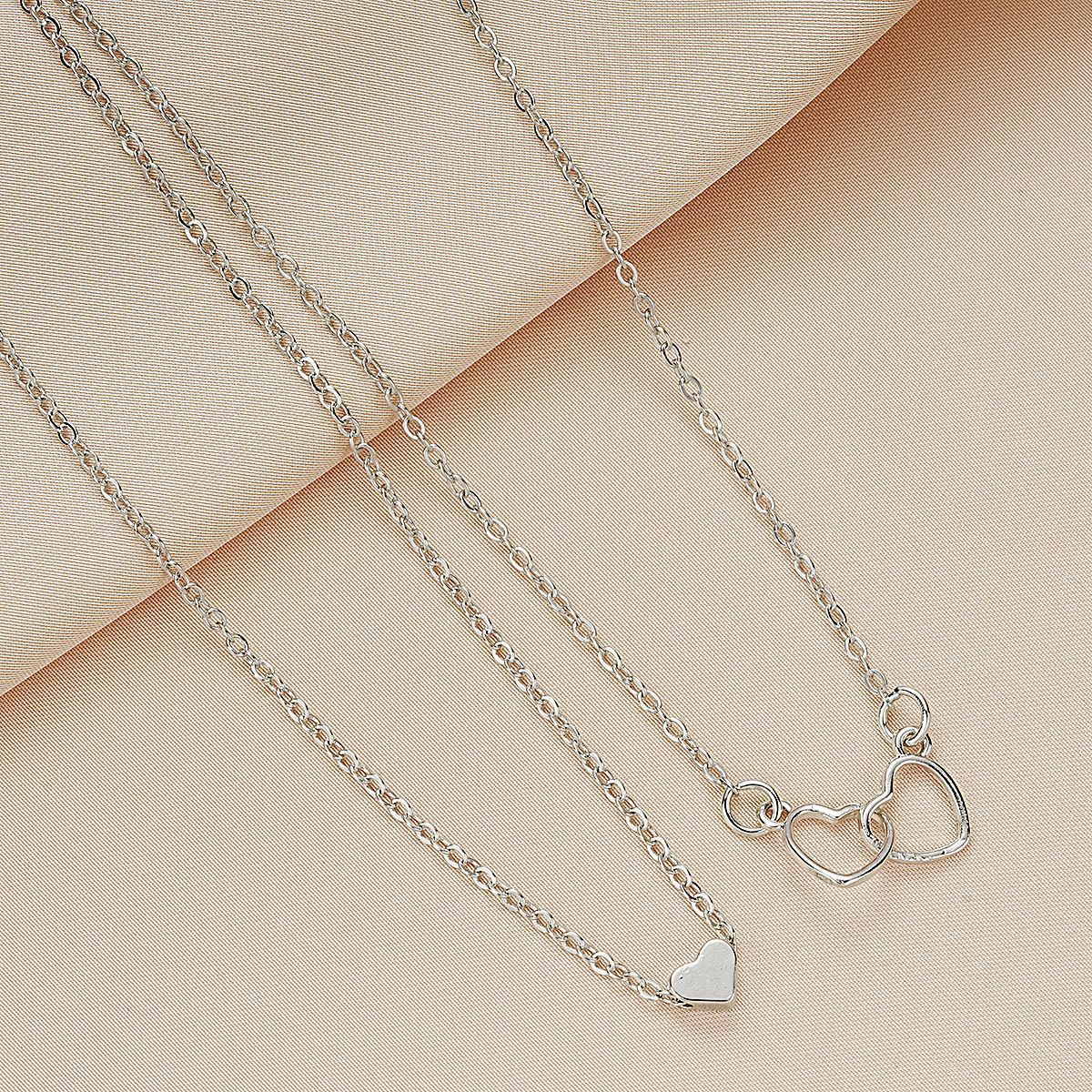 Wholesale Multi-Layer Exquisite Thin Chain Double Heart Peach Necklace