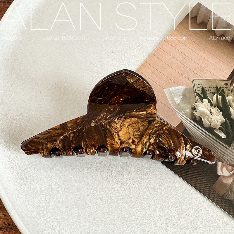 Wholesale France Acetic Acid High-end Wood Grain Color Shark Clip