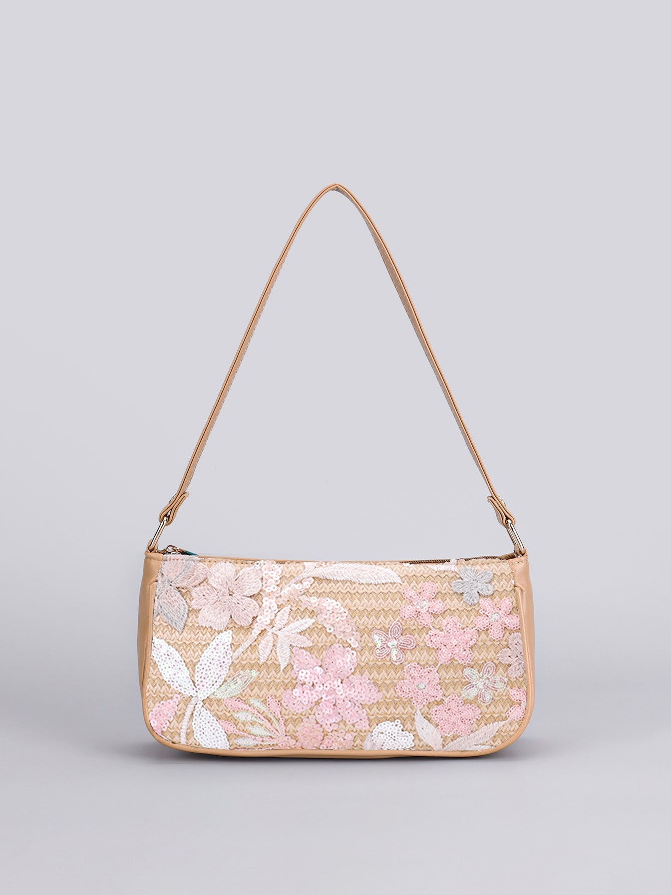 Wholesale sequin embroidered flower shoulder bag