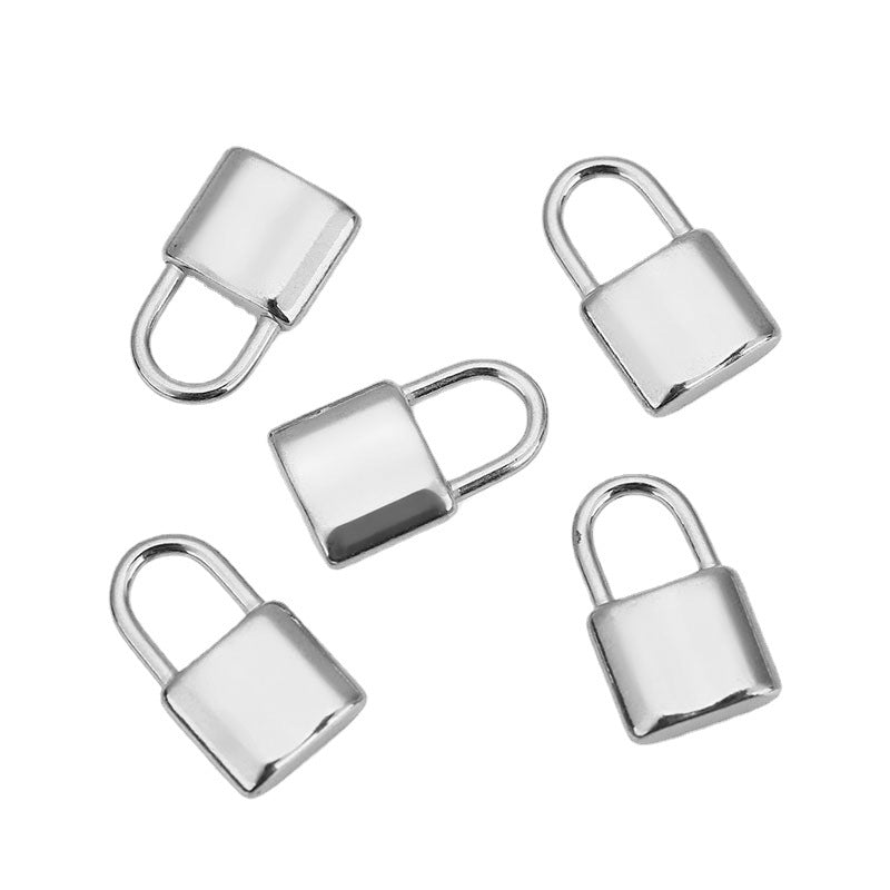 Wholesale 5PCS/PACK Stainless Steel Small Lock Pendants DIY Necklace Accessories