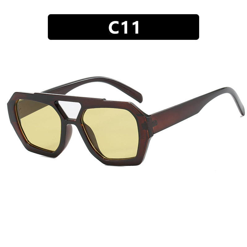 Wholesale of Irregular PC Sunglasses with Double Beams