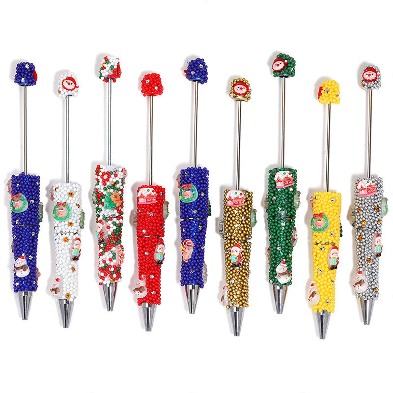 Wholesale 5pcs Christmas Colorful  Snowman  Beadable Pens