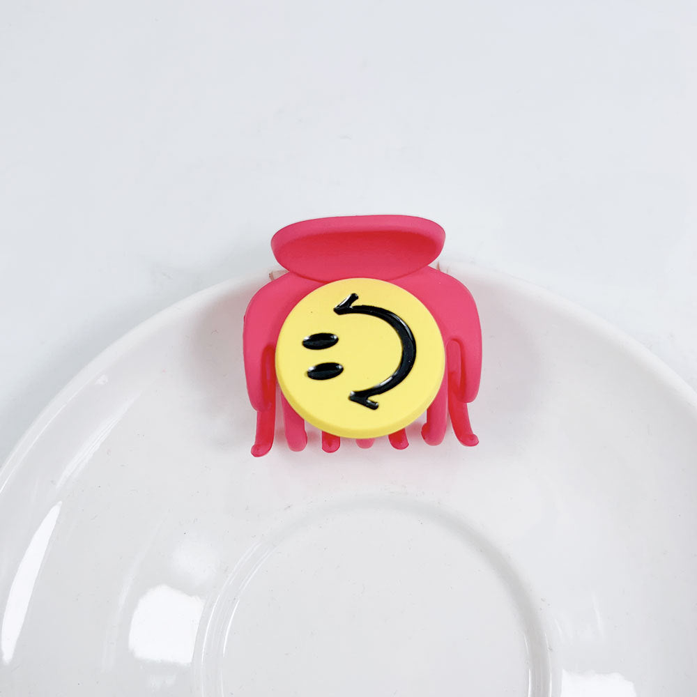 Wholesale Candy Color Smiley Metal Hair Clips