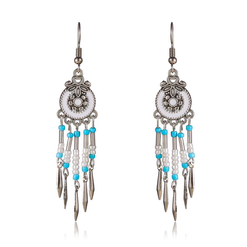 Wholesale Small Short Bohemian Vintage Round Bead Earrings