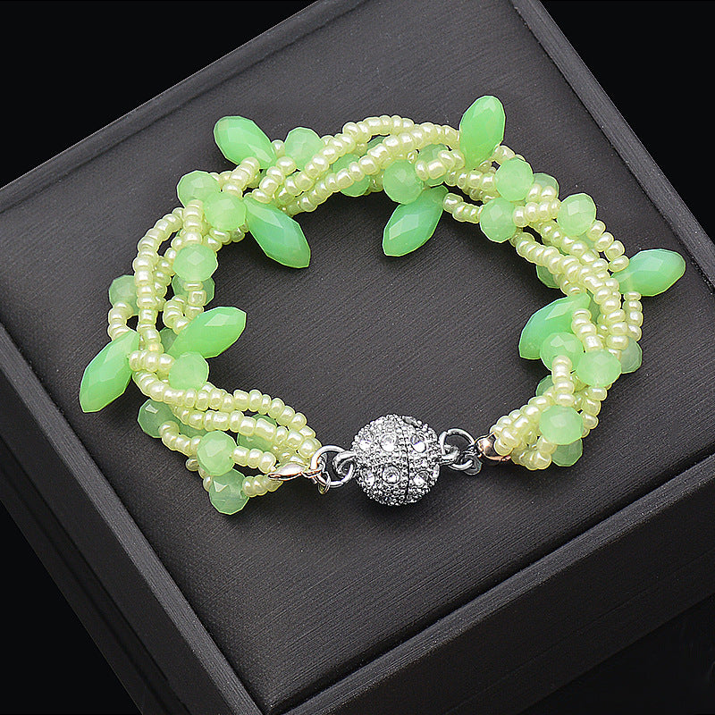 Wholesale Magnet Multicolor Drop Shape Crystal Beads Bracelet Necklace