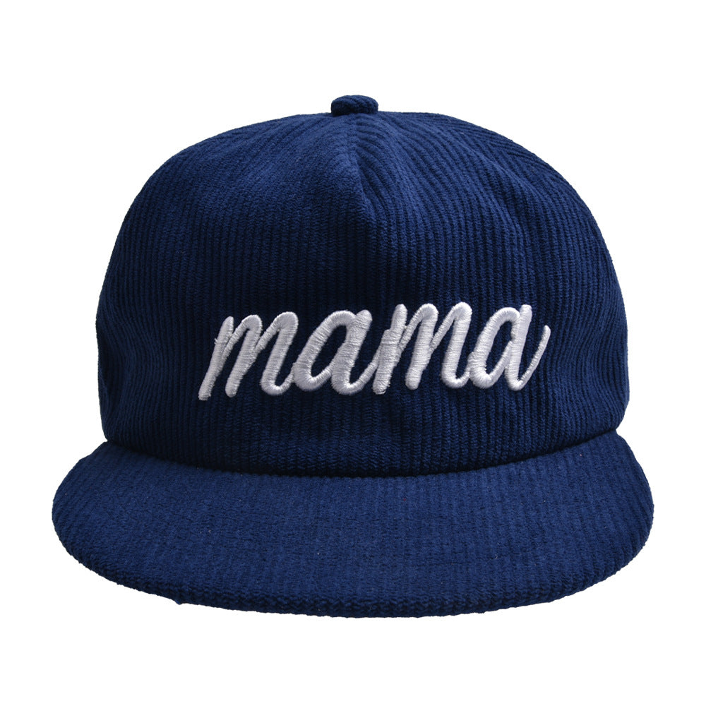 Wholesale Flat Brim Corduroy MAMA Baseball Cap