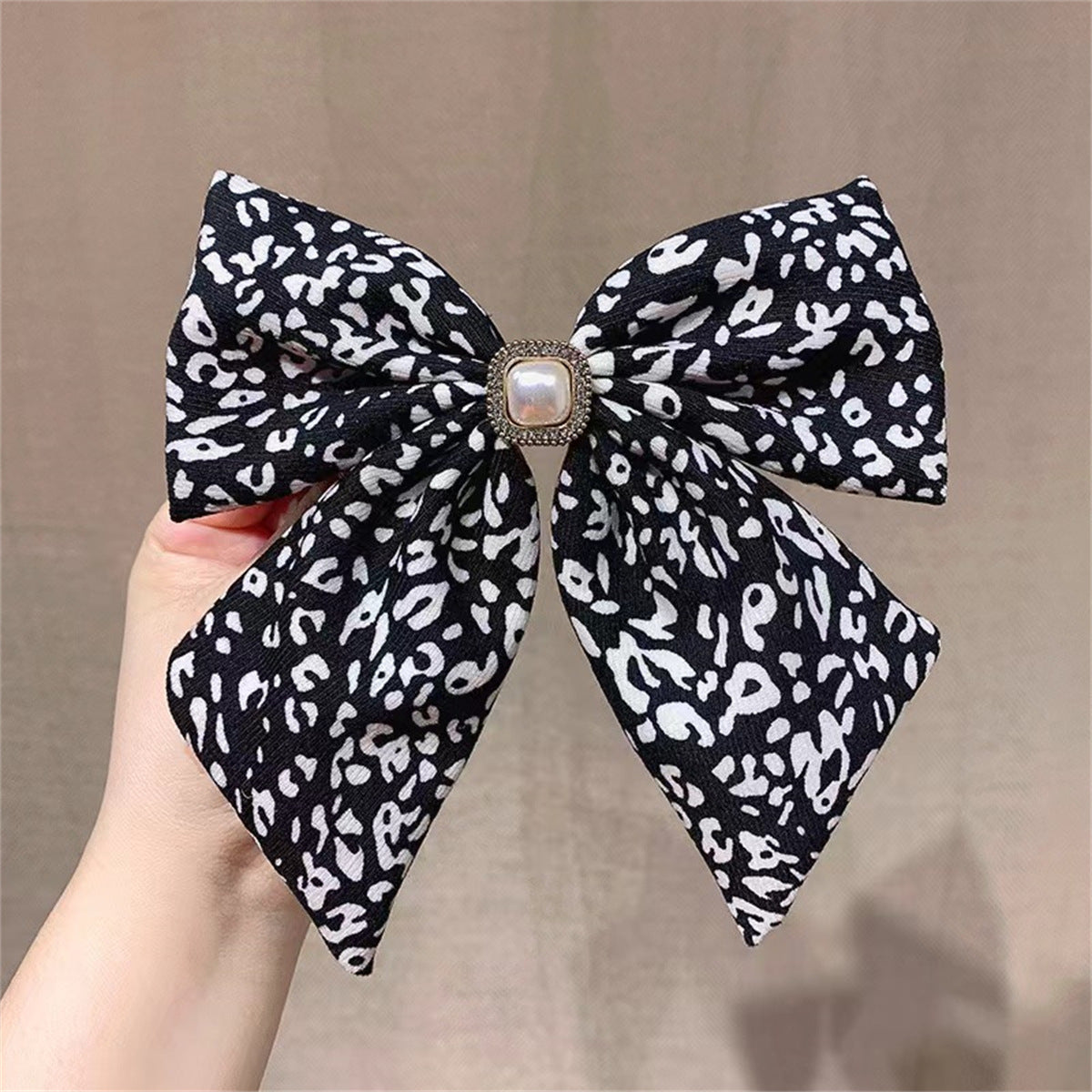 Wholesale leopard print fabric bow bohemian hairpin
