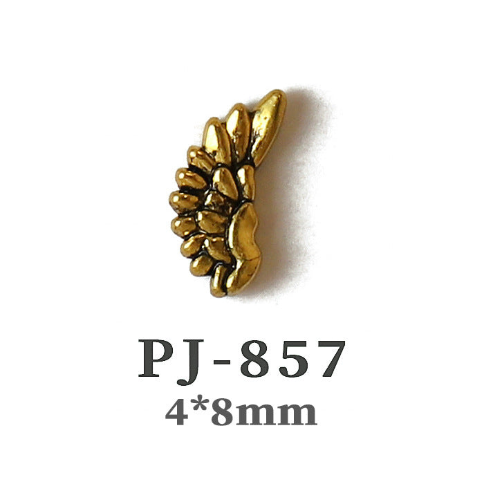 Wholesale  Metal Nail Art Charms Antelope Head Wings Leopard Head Manicure Decorative Accent