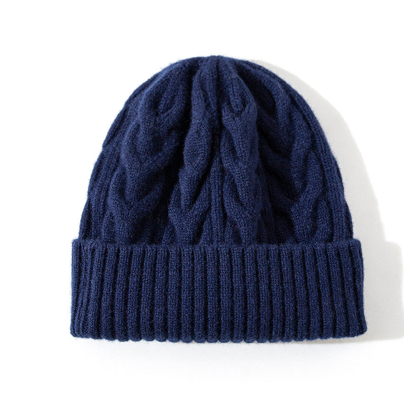 Wholesale Autumn and Winter Thick Warm Sheep Wool Beanie