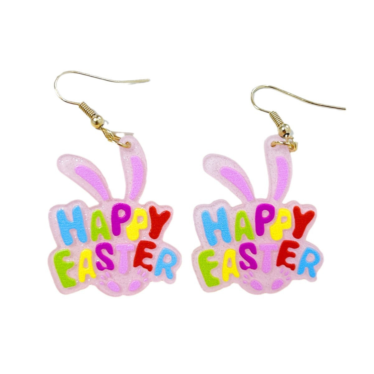 Wholesale Easter sequin bunny pink cartoon earrings