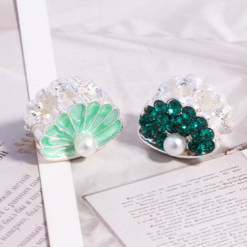 Wholesale 6pcs/pack 3D double-sided small fan four-hole DIY loose beads