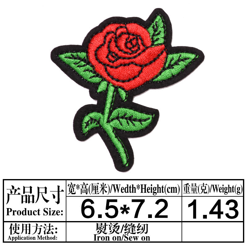 Wholesale Twill Flower Embroidery Patches DIY Sewing Craft Supply For Clothing Decoration