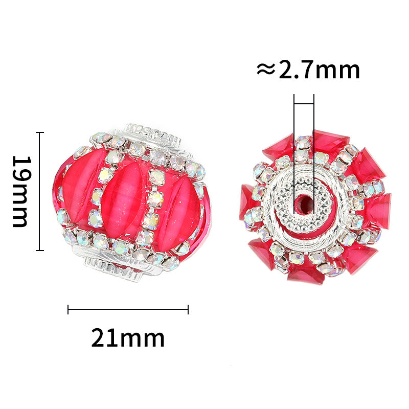 Wholesale 10pcs Princess Rhinestone Chain Lantern Drill Ball Bead Heavy Industry diy Moe Beaded Pen Mobile Phone Chain Accessories Material