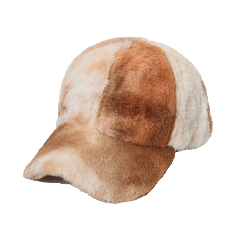Wholesale Faux Rabbit Fur Leopard Plush Baseball Cap