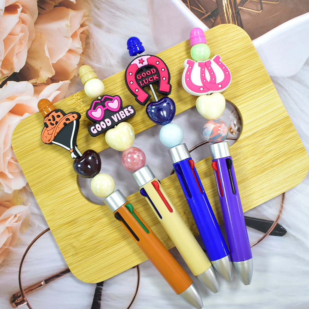 Wholesale Random 100pcs/pack   Pink denim series bead string  Focal Beads