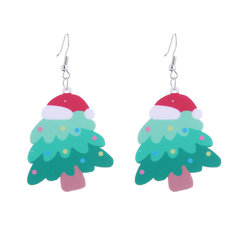 Wholesale Christmas Snowman Boots Christmas Tree Acrylic Earrings