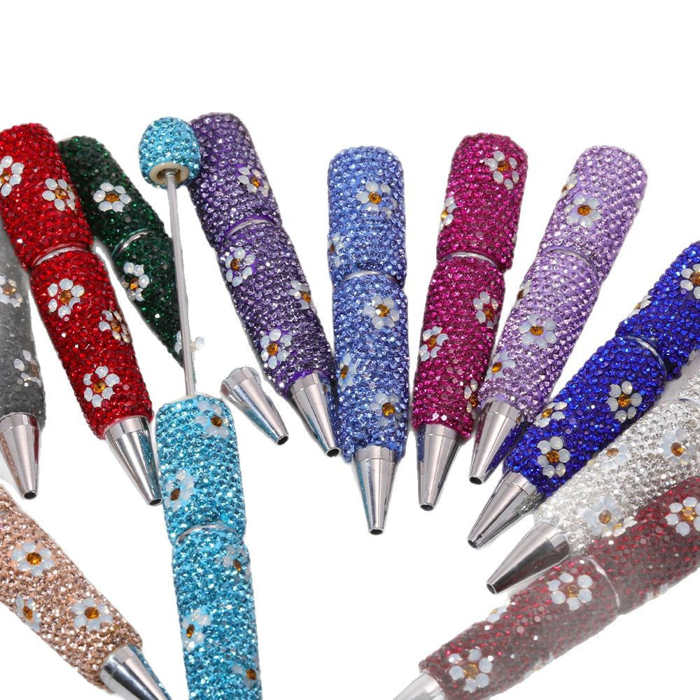 Wholesale  5pcs Full Diamond Flower  Multi-Color Fancy Beadable Pens