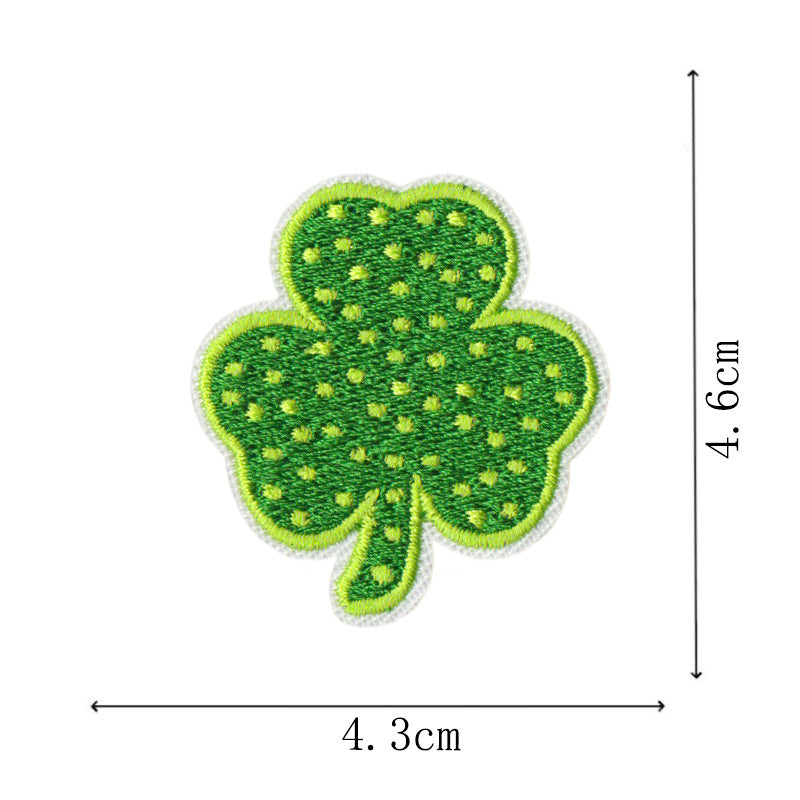 Wholesale St Patrick S Day Green Clover Leaf Embroidered Patch Set 25Pc Coat Fashion Accessory