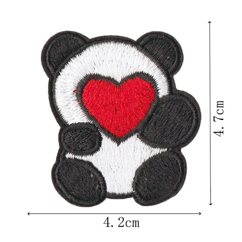 Wholesale Cute cartoon panda embroidery DIY Patches