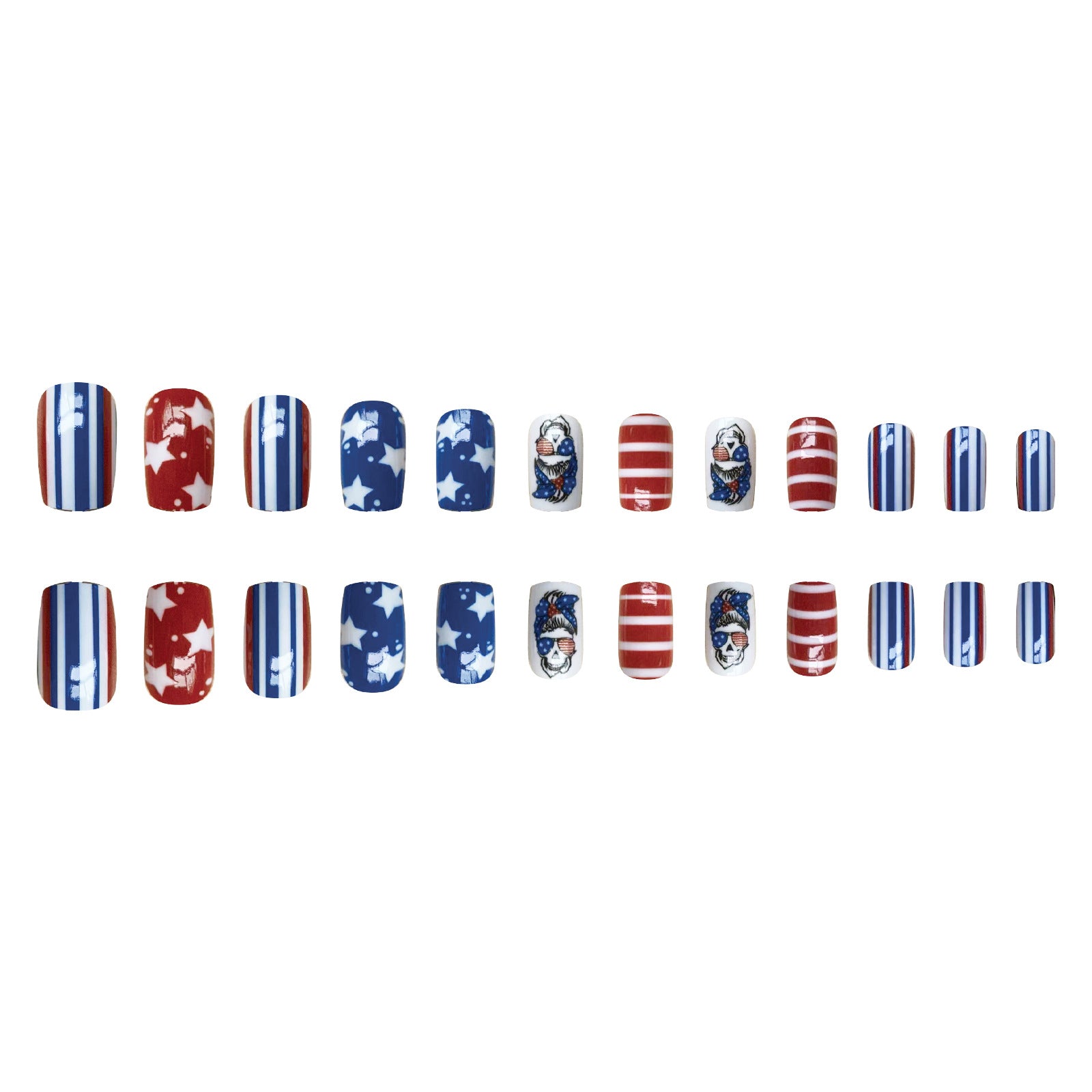 Wholesale Pentagram Red Blue Stripe Nail Stickers