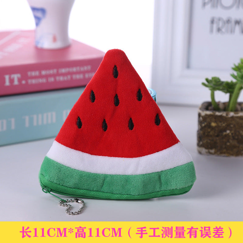 Wholesale Cartoon Fruit Plush Mini Purse Keychain