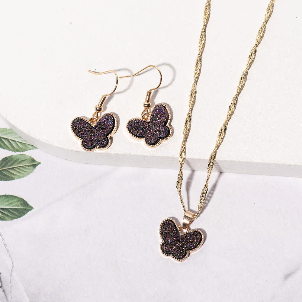 Wholesale 2pcs/pack European and American Fashion Butterfly Set Jewelry