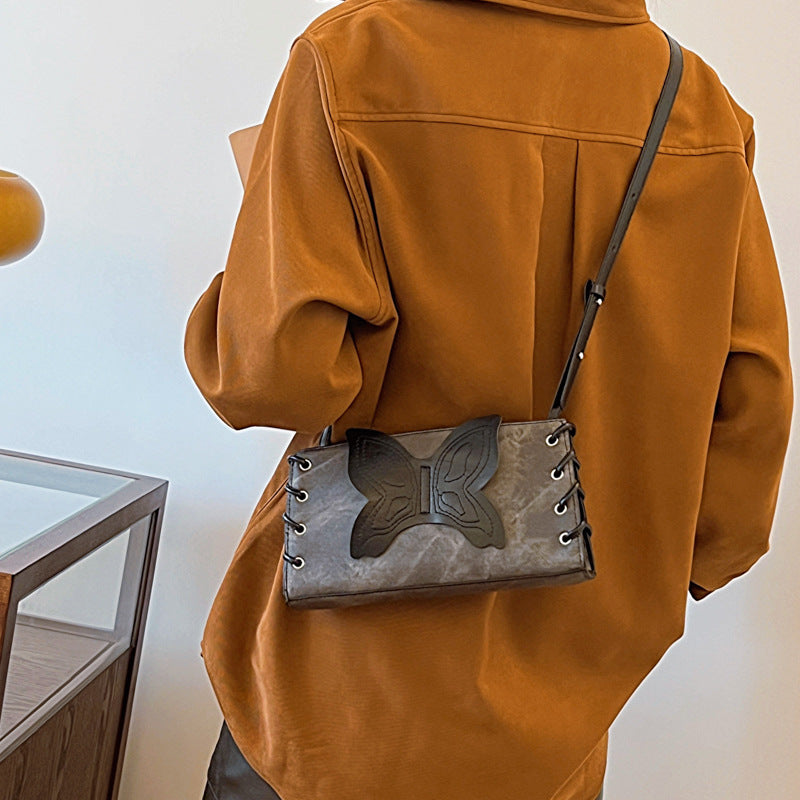 Wholesale Autumn and Winter Retro Butterfly PU Shoulder Bag Crossbody Bag