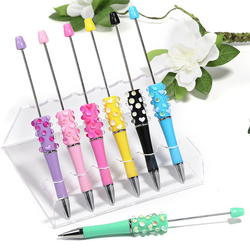 Wholesale 1opcs Heavy Industry Love Mermaid Beads Rhinestone Pen Handmade DIY Beaded Pen