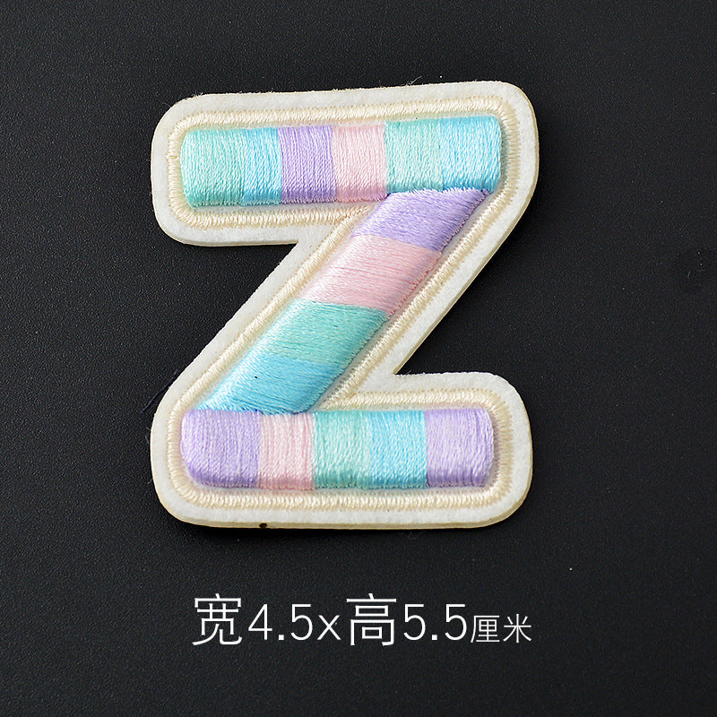 Wholesale Polyester 3D Embroidered Letter Patches Rainbow Self Adhesive DIY Fabric Appliques For Clothing Bags Shoes Hats Boutique Resale