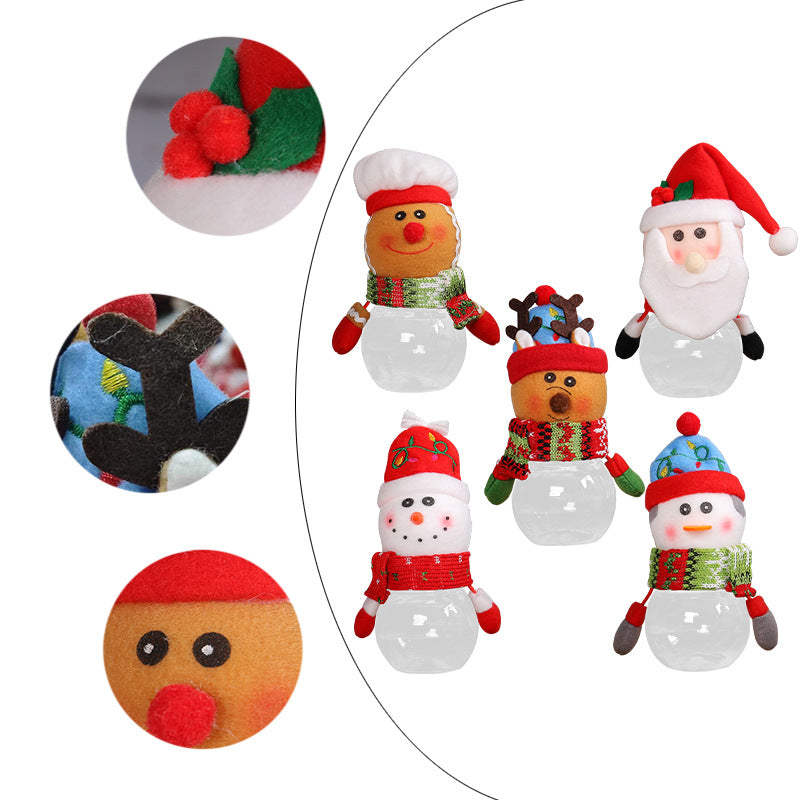 Wholesale Christmas Cute Children's Transparent Plastic Doll Candy Jar
