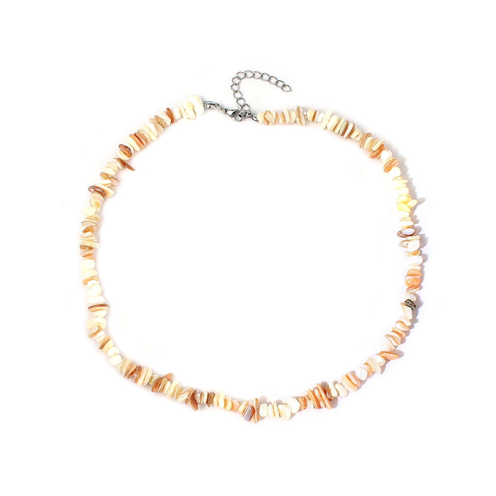 Wholesale Summer vacation new colorful irregular natural shell handmade beaded necklace