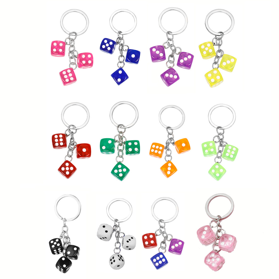 Wholesale Smiley Face Dice Number Personalized Keychain