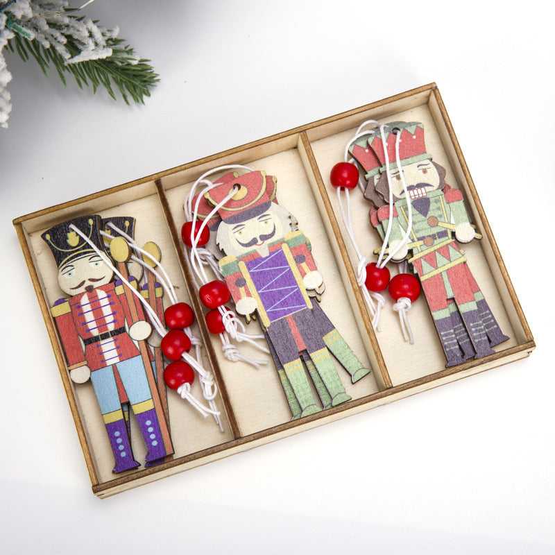 Wholesale Creative Cartoon Christmas Gift Pendants Soldier Wooden Small Pendants