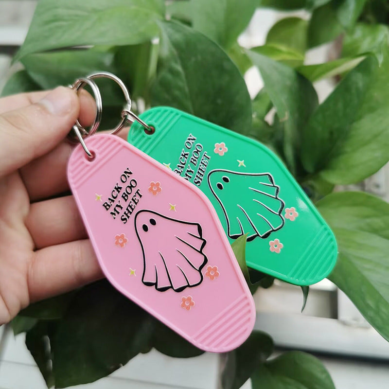 Wholesale Retro Hotel UV Printing Halloween Gift Keychain