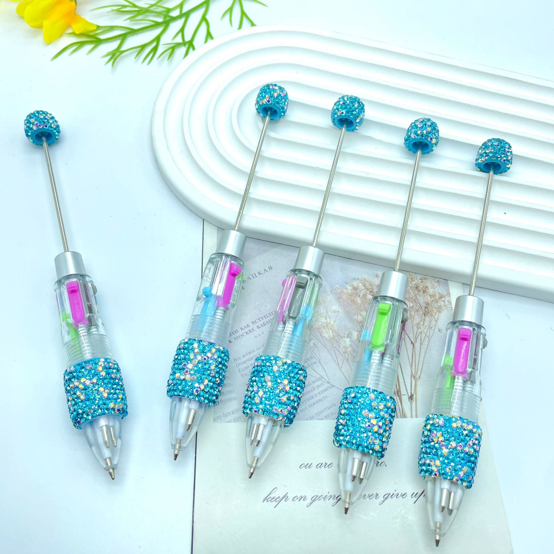 10 pce Wholesale beadable pens Full diamond multi-color