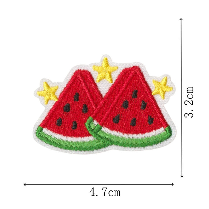 Wholesale 9Pc Watermelon Embroidery Patches Iron On No Sew Appliques Summer Fruit Theme DIY Decorative For Clothes Bags