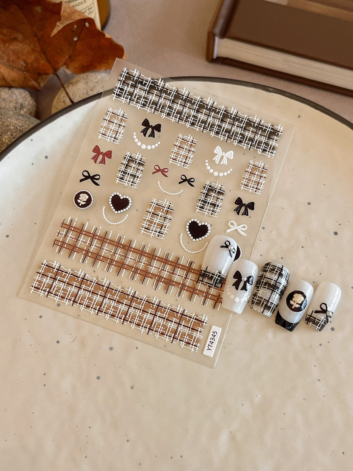 Wholesale Small fragrant style plaid nail art stickers