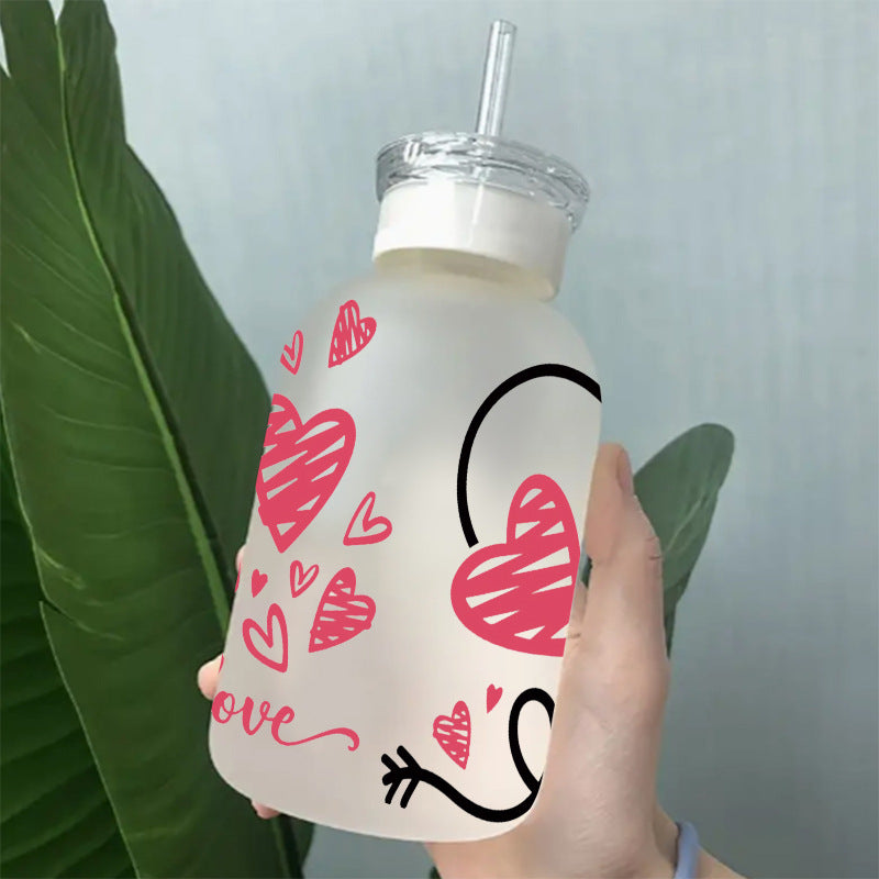 Wholesale Colorful Valentine' s Day Heart 16oz Cup UV DTF Wraps