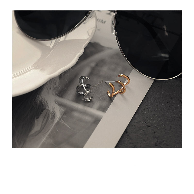 Wholesale All-Match Personalized Overlapped Two-Color Multi-Layer Earrings