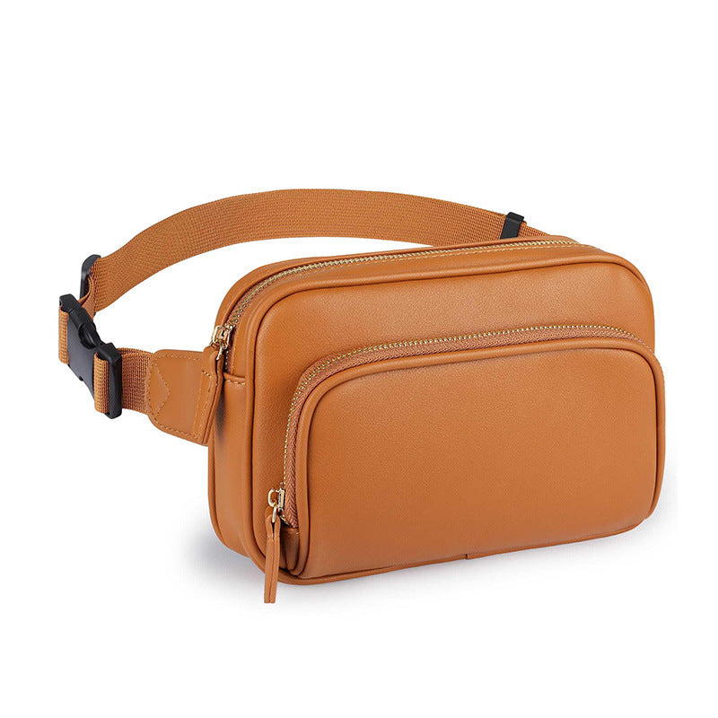 Wholesale Pu Leather Outdoor Sports Chest Multi-function Mobile Phone Waist Bag