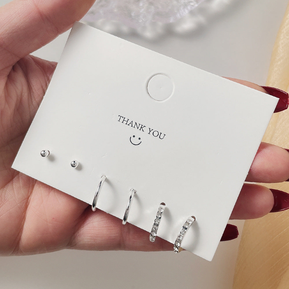 Wholesale S925 Silver Needle Geometric C Ring Circle Alloy Earrings