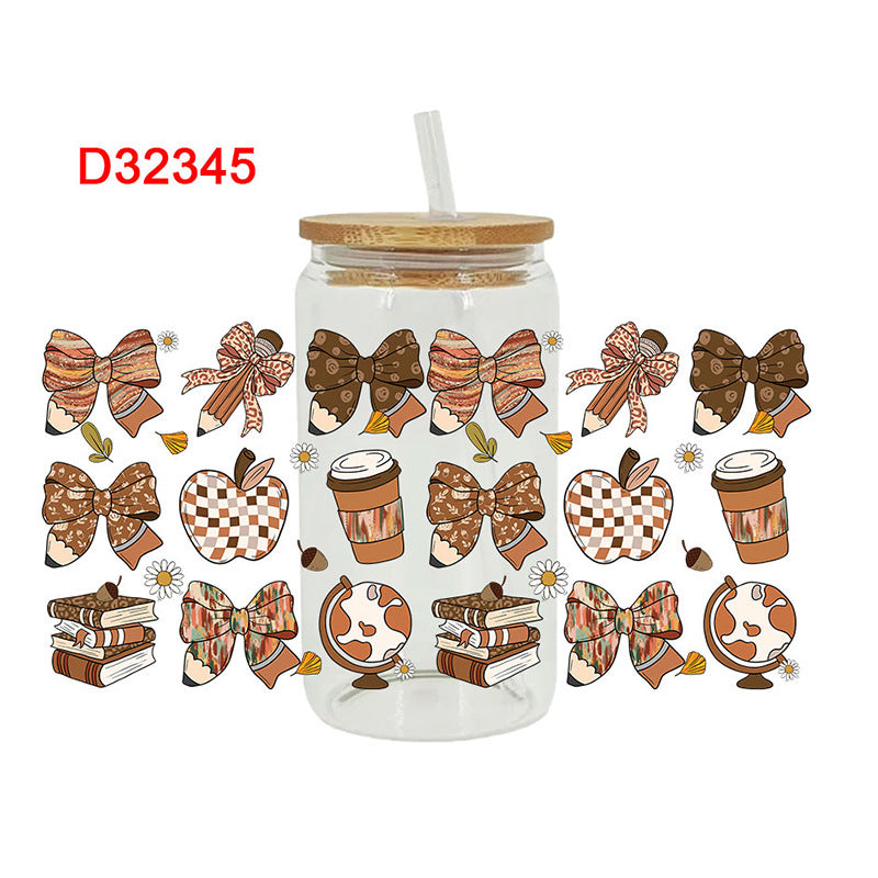 Wholesale Uv Transfer Sticker Glass Cup Sunflower  16oz Cup UV DTF Wraps