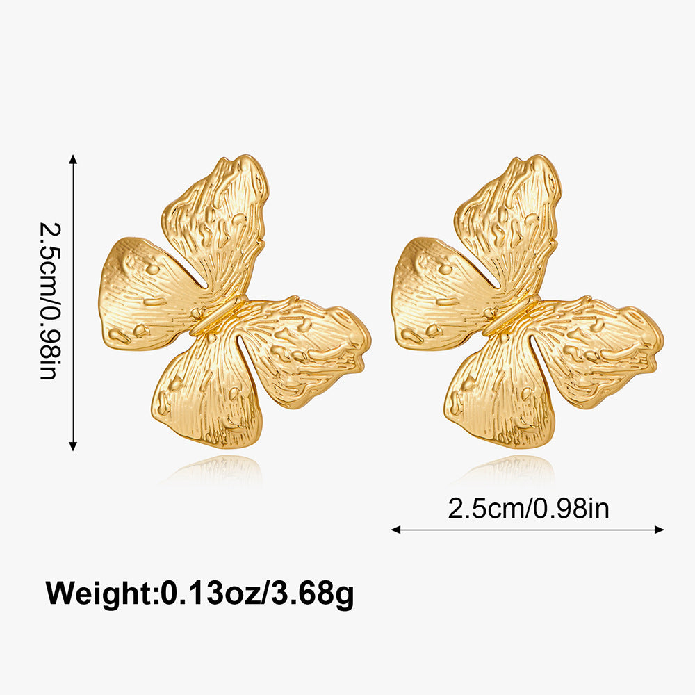 Wholesale Golden Ginkgo Leaf Alloy Leaf Earrings