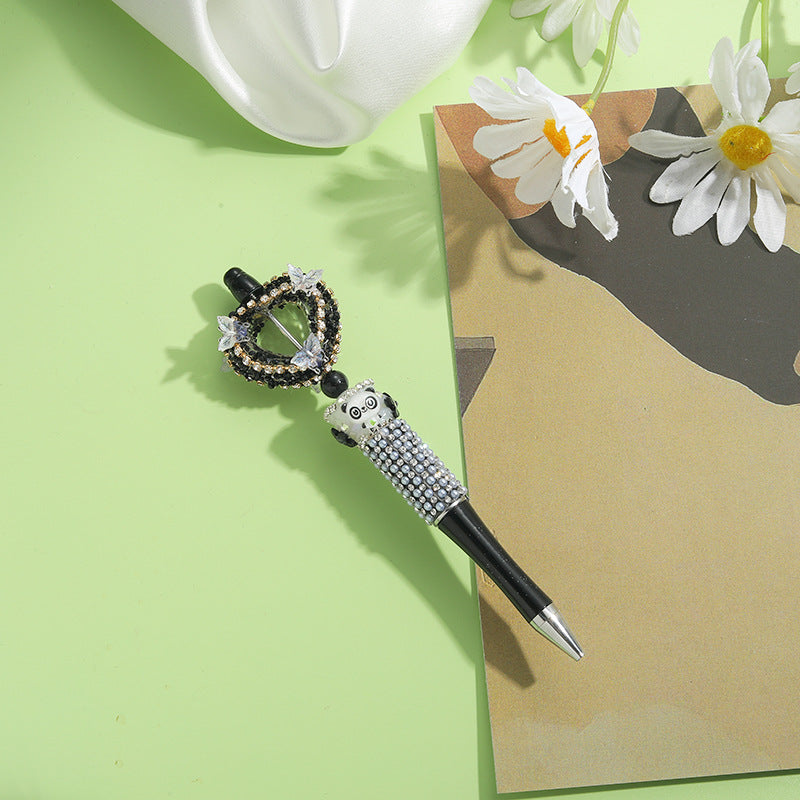 Wholesale Beaded Pens Colorful Handmade Beaded Twisting Rhinestone Love Pen