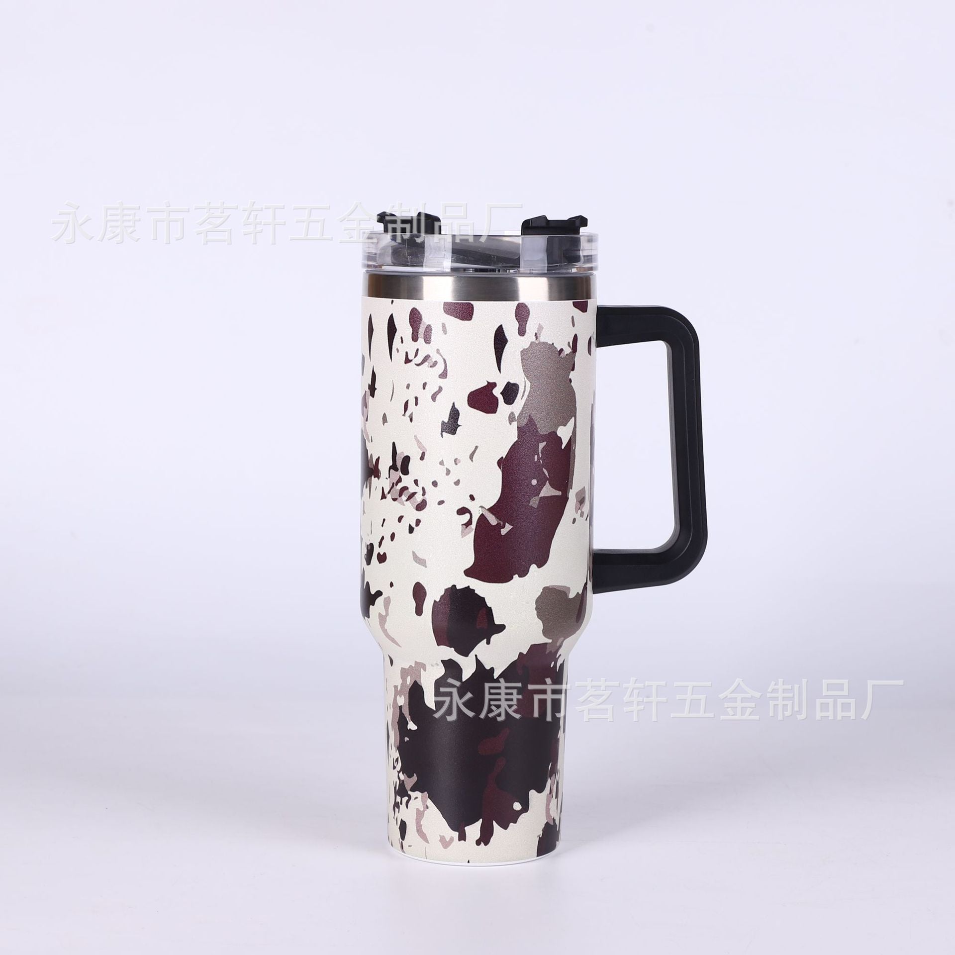 Wholesale Tumbler Cow Pattern Stainless Steel Thermos Cup 40oz with Handle Tumbler Ice Cup