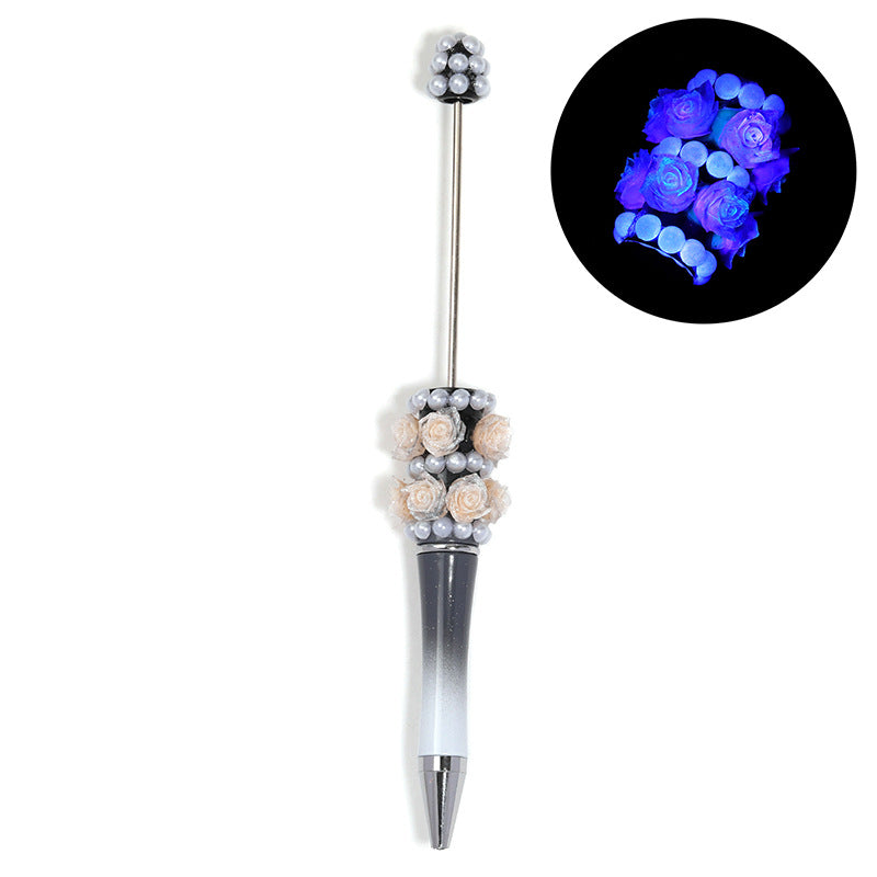 Wholesale 5pcs Heavy industry rose-shaped ballpoint pen Beadable Pen