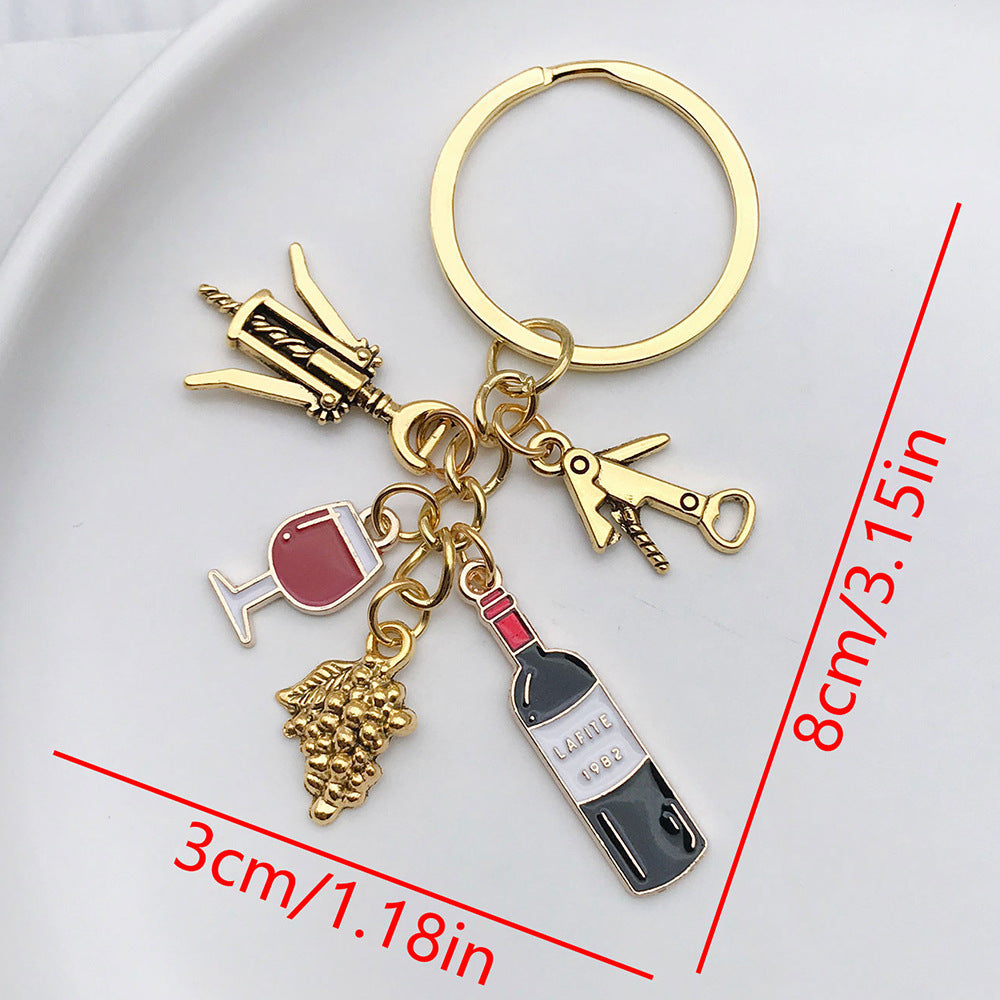 Wholesale  personalized oil grape wine keychain