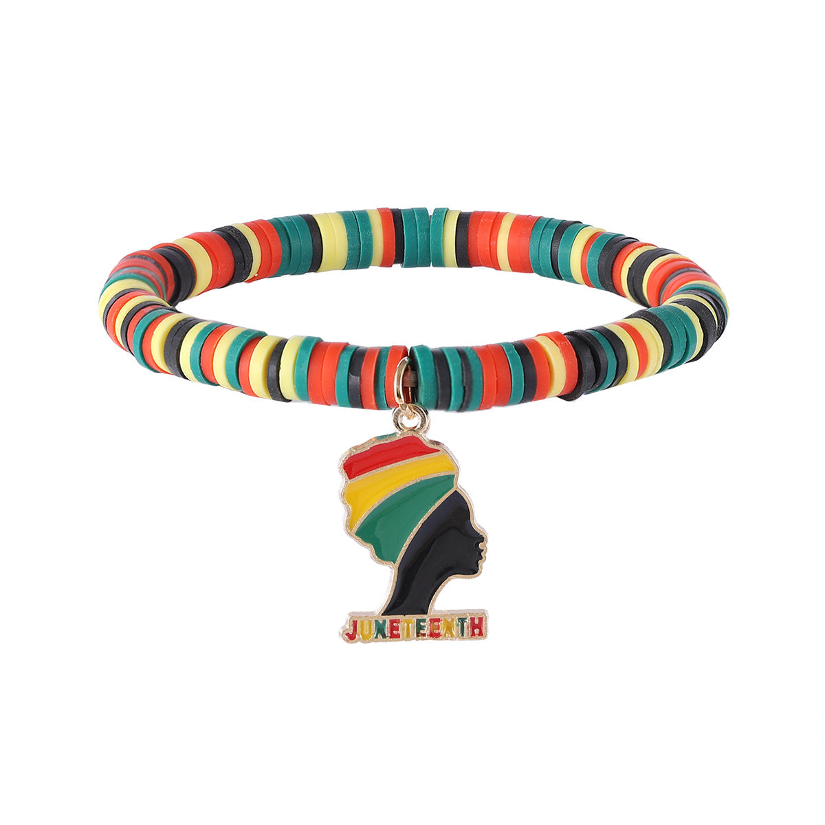 Wholesale Black History Month June Festival Red  Yellow  Green Adjustable Bracelet