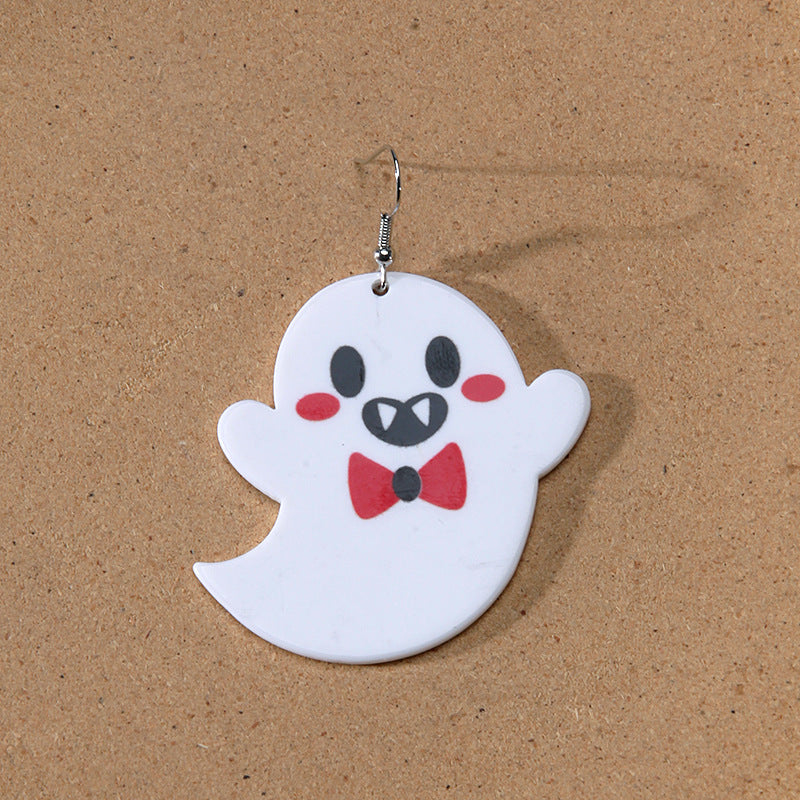 Wholesale  Ghost Acrylic Earrings Bowknot Pumpkin Skull Trendy Party Jewelry Gift