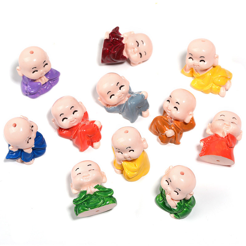 Wholesale 25pcs Cartoon Little Monk Beads with Holes Diy Accessories Beads